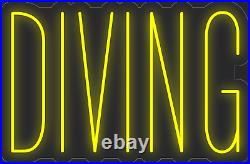 Diving Yellow 24x16 inches Neon LED Sign Decor Wall Lights Brighten Up Store