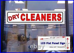 Dry CLEANERS Led window Business store sign 48x12 Flat Panel Design
