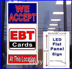 EBT Cards Accepted at this Location 48x24 Led Window Sign retail store