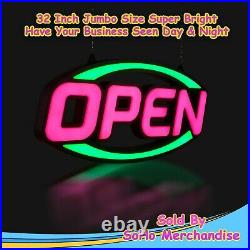 Extra Large LED Neon Open Sign Light Restaurant Bar Club Shop Store Business
