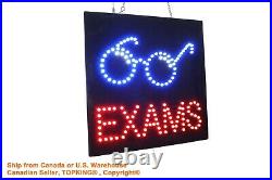 Eye Exams Neon Sign LED Open Sign Store Sign Business Sign Window Sign