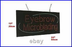 Eyebrow Microblading Sign Bright Neon LED Open Store Business Window Panel New