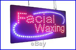 Facial Waxing Neon Sign LED Open Sign Store Sign Business Sign Window Sign