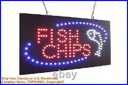 Fish & Chips Neon Sign LED Open Sign Store Sign Business Sign Window Sign