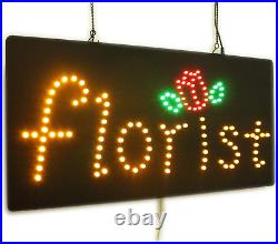 Florist Sign, TOPKING Signage, LED Neon Open, Store, Window, Shop, Business, Dis