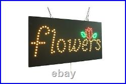 Flowers Sign, TOPKING Signage, LED Neon Open, Store, Window, Shop, Business