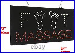 Foot Massage Sign, TOPKING Signage, LED Neon Open, Store, Window, Shop, Business