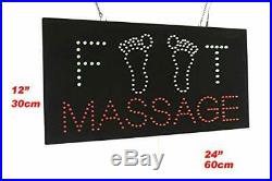 Foot Massage Sign TOPKING Signage LED Neon Open Store Window Shop Business Di