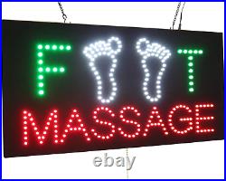 Foot Massage Sign, TOPKING Signage, LED Neon Open, Store, Window, Shop, Display