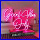 Good Vibes Only LED Neon Sign Decor Store Bedroom Party Decor Pink 23X15