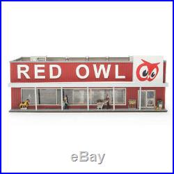 HO Scale Prelit LED Light 7 Figures Electronic Sign Train City Red Owl Store