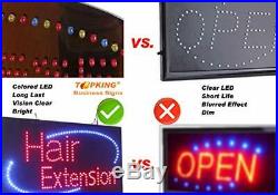 Hair Extension Sign TOPKING Signage LED Neon Open Store Window Shop Business