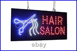 Hair Salon Sign, Signage, LED Neon Open, Store, Window, Shop, Business