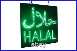 Halal in Arabic and English Sign, TOPKING Signage, LED Neon Open, Store