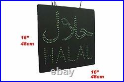 Halal in Arabic and English Sign TOPKING Signage LED Neon Open Store Window S