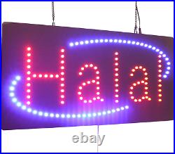 Halal in English Only Sign, TOPKING Signage, LED Neon Open, Store, Window, Shop