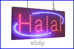 Halal in English Only Sign, TOPKING Signage, LED Neon Open, Store, Window, Shop