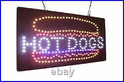 Hot Dogs Sign, Signage, LED Neon Open, Store, Window, Shop, Business