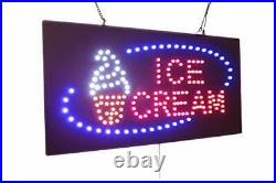 Ice Cream Sign, Signage, LED Neon Open, Store, Window, Shop, Business
