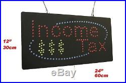 Income Tax Neon Sign LED Open Sign Store Sign Business Sign Window Sign