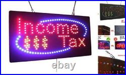 Income Tax Sign, Signage, LED Neon Open, Store, Window, Shop, Business