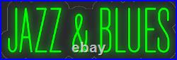 Jazz Blues Green 24x8 inches Neon LED Sign Decor Wall Lights Bright Store