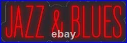 Jazz Blues Red 24x8 inches Neon LED Sign Decor Wall Lights Bright Store