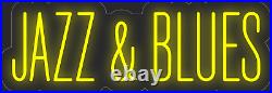 Jazz Blues Yellow 24x8 inches Neon LED Sign Decor Wall Lights Bright Store