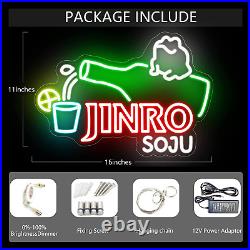 Jinro Soju Neon Sign Store Decor Bar Neon Lights LED Dimmable Soju Signs Wall Mo