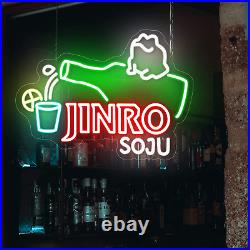 Jinro Soju Neon Sign Store Decor Bar Neon Lights LED Dimmable Soju Signs for Wal