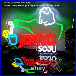 Jinro Soju Neon Sign Store Decor Bar Neon Lights LED Dimmable Soju Signs for Wal