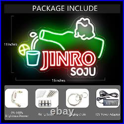 Jinro Soju Neon Sign Store Decor Bar Neon Lights LED Dimmable Soju Signs for Wal