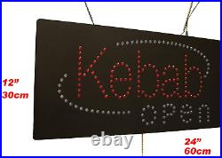 Kebab Open Sign, TOPKING Signage, LED Neon Open, Store, Window, Shop, Business