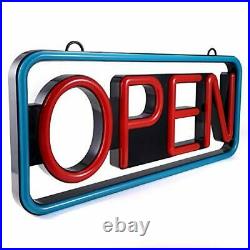 LED Business Advertisement Open Sign Electric Display Store Sign, 24 Blue/Red