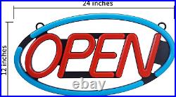 LED Business Neon Open Sign Bright Display Store Sign 24 X 12 Inch Larger Size