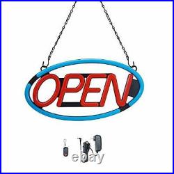 LED Business Neon Open Sign Bright Display Store Sign, 24 x 12 inch Red/Blue