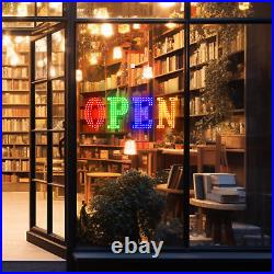 LED Business Open Sign-30X10 Flashing LED RGB Open Sign for Store, Adjustable