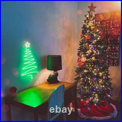LED Christmas Tree Neon Light Sign Dimmable Coffee Store Windows Hanging Artwork
