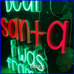 LED Dear Santa I Was Framed Neon Light Xmas Sign Dimmable Bar Store Art Decor