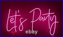 LED Lets Party Bar Neon Sign Light Wall Glass Store Display Cocktails Beer Color