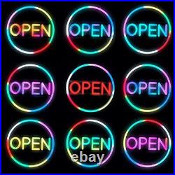 LED Neon Open Sign For Business, 16 Inch Colorful Bright Display Store Red