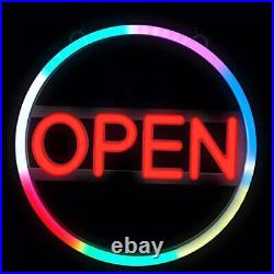 LED Neon Open Sign For Business, 16 Inch Colorful Bright Display Store Sign, Autom