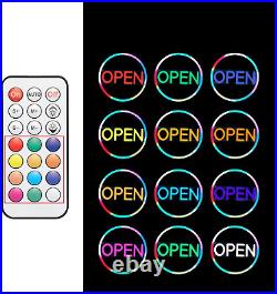 LED Neon Open Sign for Business, 16 Inch Colorful Bright Display Store Sign, Autom