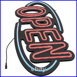 LED Neon electric Red Blue Oval Open Sign Light For Store Business Shop