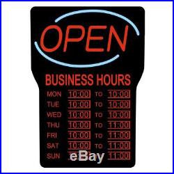 LED Sign Business Hours Restaurant Store Retail Bars Open Closed Working Hour