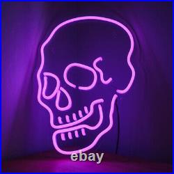LED Skull Neon Light Sign for Beer Bar Pub Bistro Store Wall Art Decor Dimmable