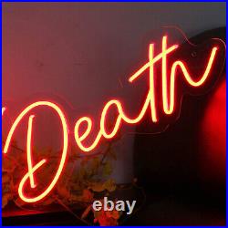 LED Til Death Neon Light Letter Sign Dimmable Beer Bar Pub Store Wall Art Decor