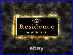 LED wall sign Residence flag crown neon no metal sticker store Emblem Logo