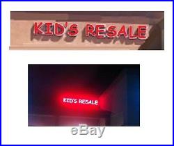 Large Business Led Neon Retail Sign, Store Front KID'S RESALE