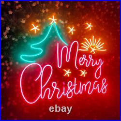Large LED Merry Christmas Neon Light Sign Dimmable Beer Bar Pub Store Wall Decor